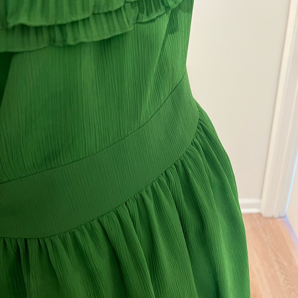 ✅🆕JUICY COUTURE Green Ruched One-Shoulder ruffle maxi dress - Picture 5 of 9